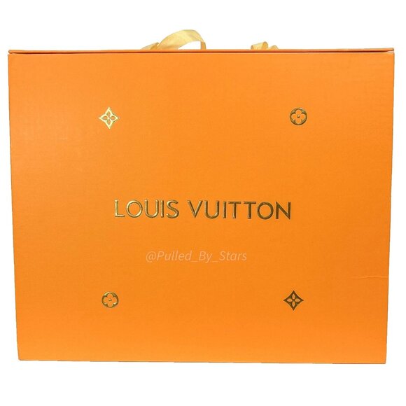 LOUIS VUITTON Orange Foldover Open Sleeve Magnetic Gift Box 16.5 x 13.75 x 4.75 - Picture 6 of 16